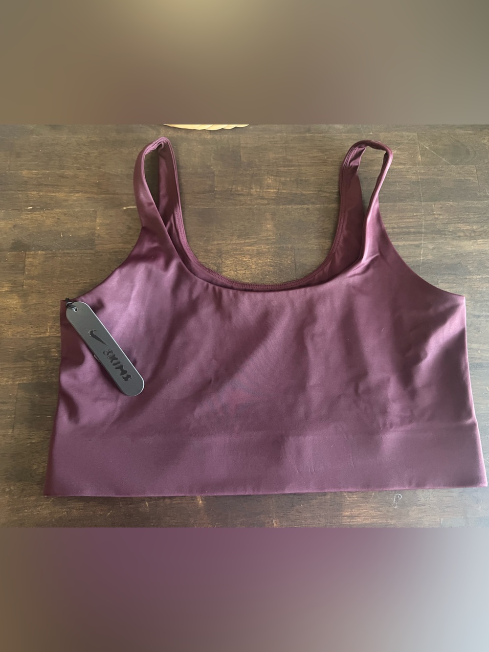 SKIMS Curant Sculpting Scoop Neck Bra in Deep Plum